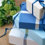 Gifts - Stacked Blue Colored Gift Boxes