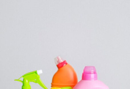 Household Items - Cleaning supplies placed on table