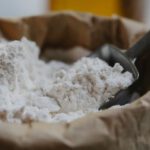 Homemade Paper - Paper bag of wheat flour with stainless scoop